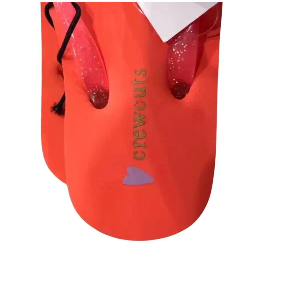 NWT J. Crew Girls' Orange/Purple/Green/Blue Rainbow EVA Flip Flops - SIZE K9